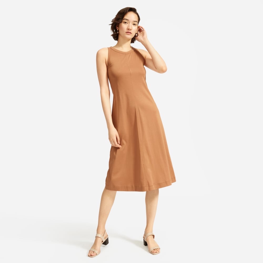 Everlane the luxe cotton midi tank dress